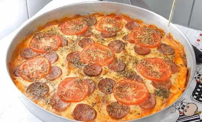 Pizza caseira de liquidificador maravilhosa e pratica