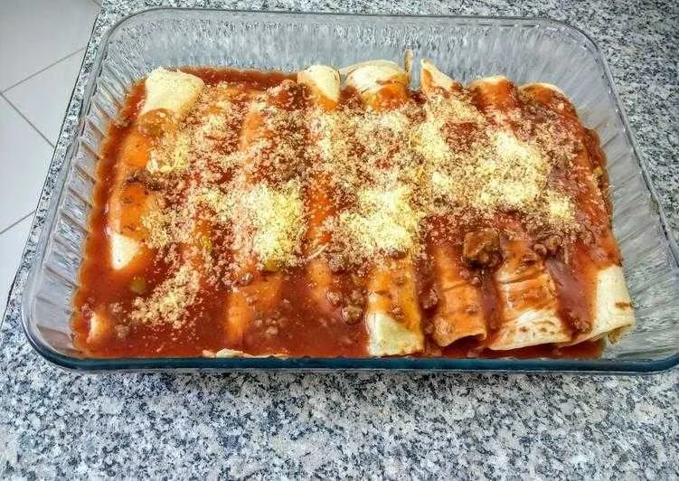 Receita de panqueca de carne Moída