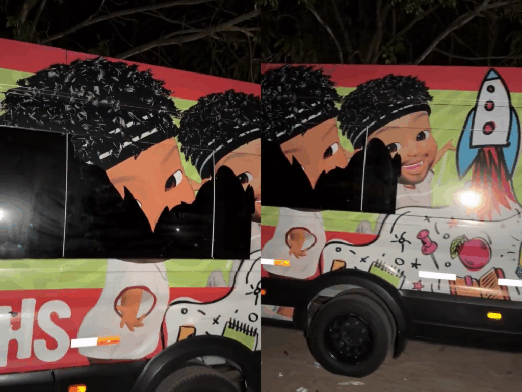 Van personalizada com adesivos de Hytalo Santos e abandonada - Foto: Reprodução